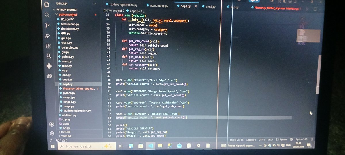 awhin34962's tweet photo. Day 4 of 100days of code , so guys I learn something which is object oriented programming (oop) so I built something with it.
#100daysofcode
#SoftwareDevelopment 
#softwareenigneering 
#python https://t.co/JynRvvJ3pw