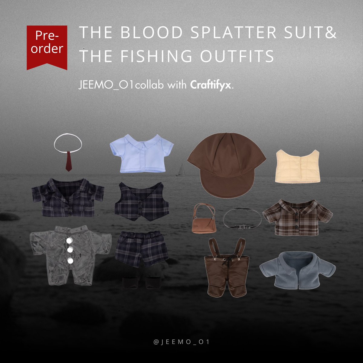 JEEMO_O1's tweet photo. ✨ OFFICIALLY OPEN FOR PRE-ORDER! ✨

The The Blood Splatter Suit 🔪🩸 and The Fishing Outfits 🎣 are officially available for pre-order!

You can choose to purchase the outfits only or get them together with the Hannigram plushies! 🥹💕

Please note that these are pre-order items. Production will only begin once we reach the minimum pre-order quantity of 50 sets per outfit design.

🎁 BONUS WHEN WE REACH 50 PRE-ORDERS! 🎁

Once we reach 50 pre-orders for each outfit design, there will be a special bonus gift included! 🥹💕

🔪🩸 The Blood Splatter Suit:
https://t.co/5DeKPxaaru

🎣 The Fishing Outfits:
https://t.co/ihcZODsm6D

Thank you so much for supporting them! ❤️

#hannibal #hannigram