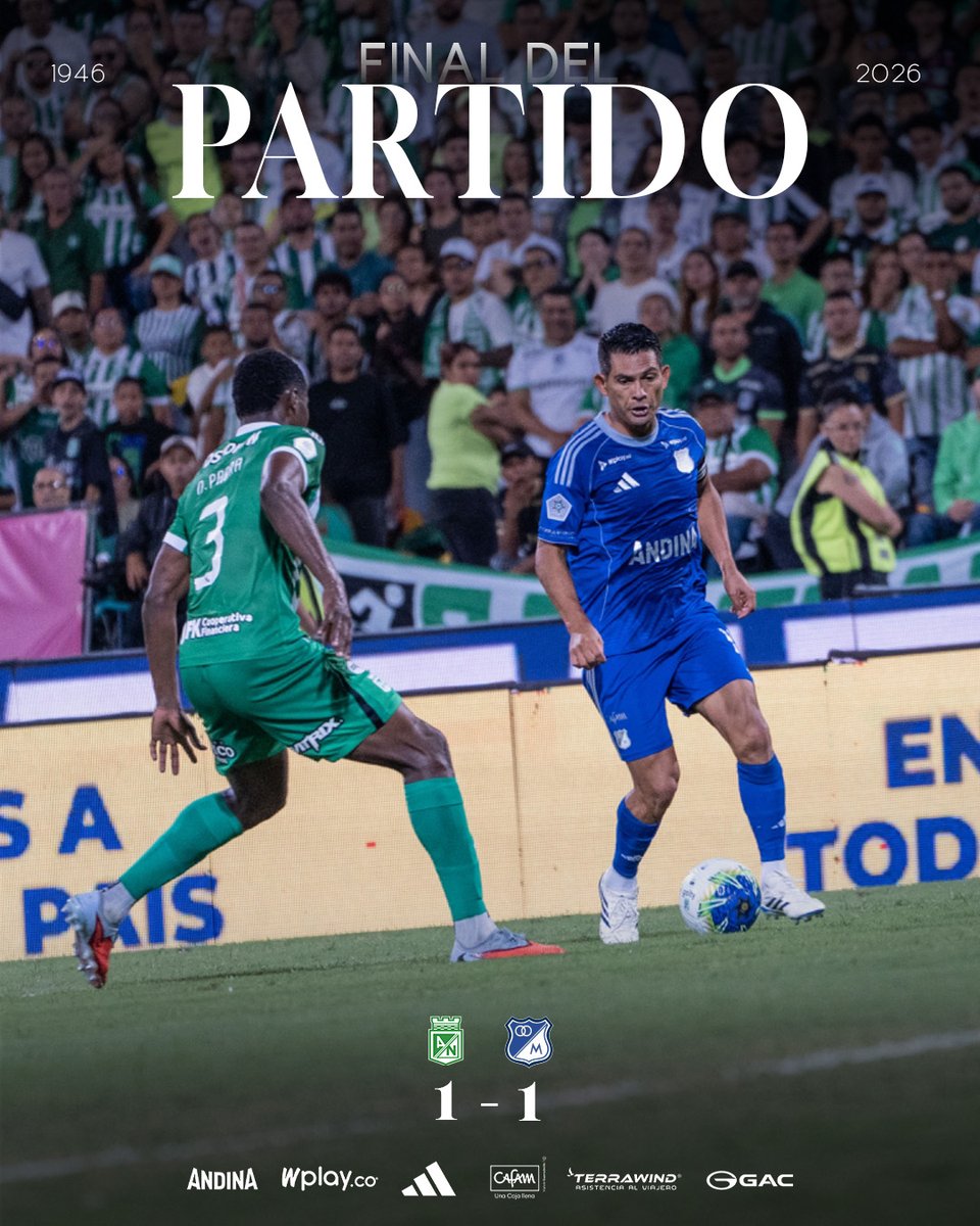 MillosFCoficial's tweet photo. ⏱ 90’ Termina el partido. Nuestro próximo encuentro será este martes frente a Ind. Medellín. 

🇳🇬 1 – 1 ���️ | #NACvMFC https://t.co/J4xpj0U9h7
