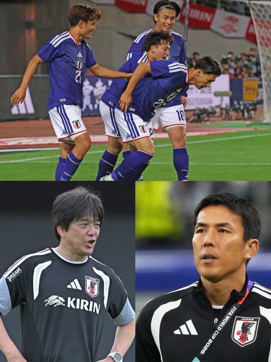 kaigaiSnihon's tweet photo. 🙇‍♂️塩貝健人が反省〉

🇯🇵🗯️試合後にコーチやチームメイトに“パスを出さなかったこと”について指摘を受けた💥

▼名波コーチ/長谷部コーチ/チームメイト
『あそこに関してはもっとシンプルにやってもいいんじゃないの？』

▼塩貝健人
『「点が点が💦」となるとやっぱりボールしか見えなくなって、実際にあのシーンは外の味方(久保建英/伊東純也)が見えていなかった。

ゴールの前の2回僕が受けたシーンも、もっと簡単にやれた部分もあったと思うし、試合に出るためにはああいうところは改善していかないといけないポイントだと思う。

そこは、僕は改善できると思うのでこのゴールだけで満足することなくそういうところをしっかり改善できるようにまだ3試合あるので、どれだけチャンスはあるかは分からないけど、また違った部分も見せられればと思います。』