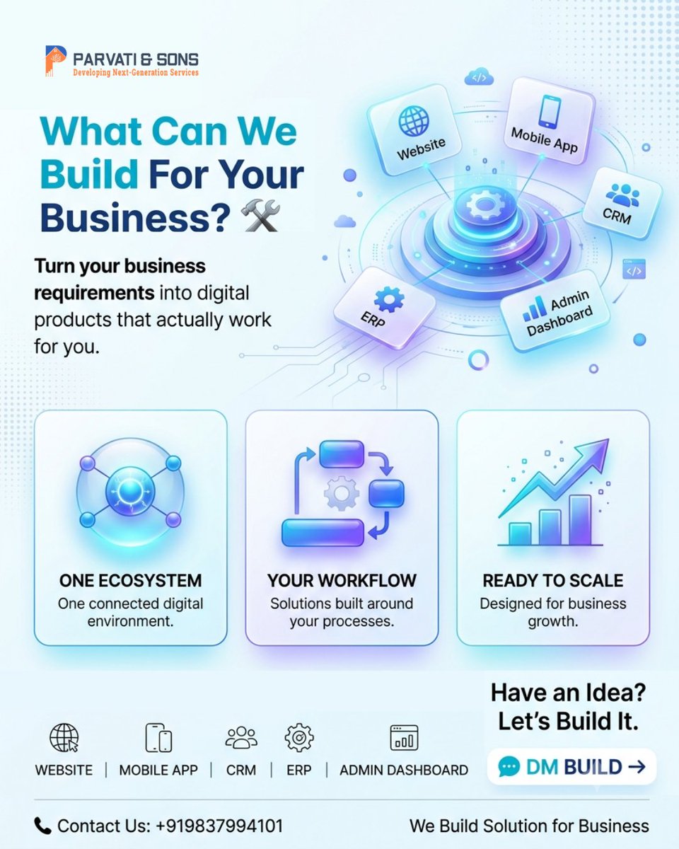 AndParvati's tweet photo. 🛠️ What Can We Build for Your Business?
Develop. Build. Grow. 🚀
Parvati and Sons — Your business, our solutions.
#ParvatiAndSons #BusinessGrowth #BuildYourBusiness https://t.co/Ew9yEu8U4D