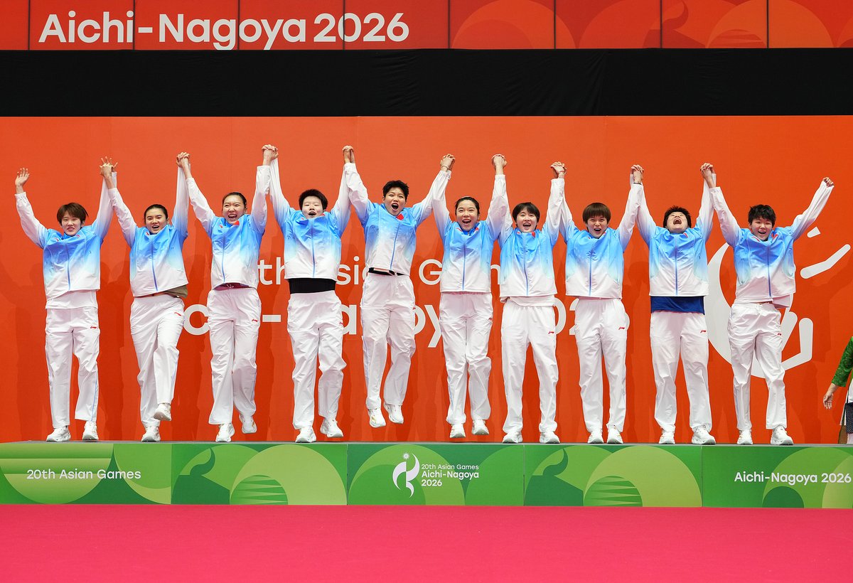 CGTNSportsScene's tweet photo. WE ARE SO BACK.🥇🇨🇳🏸

China swept Japan 3-0 in the women's badminton team final, reclaiming the Asian Games title after 12 years.

#Jakarta2018 🥈
@19thAGofficial 🥈
#AichiNagoya2026 🥇

#AichiNagoya2026 https://t.co/9mkeAosbso