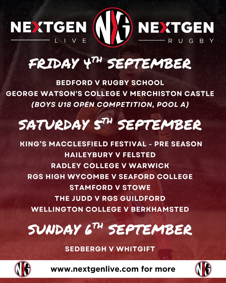 addisonrod6iwj's tweet photo. Here’s our first Ten to Watch of the season! Every weekend, we’ll highlight 10 major games across England and Scotland alongside our in-depth previews of English and Scottish schoolboy rugby, available now on NextGenLive. https://t.co/1d34pgIFjj