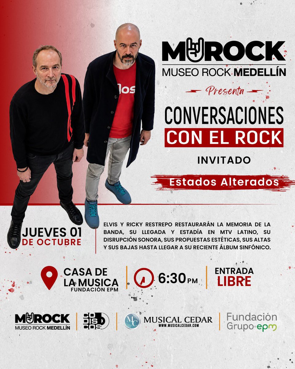 santiagocancion's tweet photo. Vamos a indagar en el ADN de @estadoalterado, su historia, aprendizajes y legado. Nos vemos en MuRock. https://t.co/yoiTtlDkxC