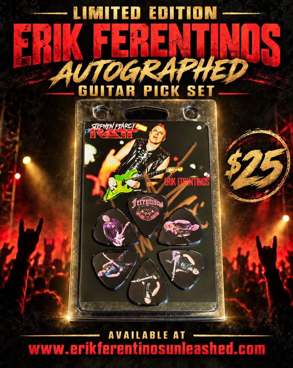 DahliaDark's tweet photo. Awesome autographed guitar pick sets from Stephen Pearcy RATT guitarist Erik Ferentinos!⚡️🎸🐁 @StephenEPearcy
@ErikFerentinos
https://t.co/07cCbDWOCi
#erikferentinos #stephenpearcy #ratt #backformore https://t.co/DduS53TQ00