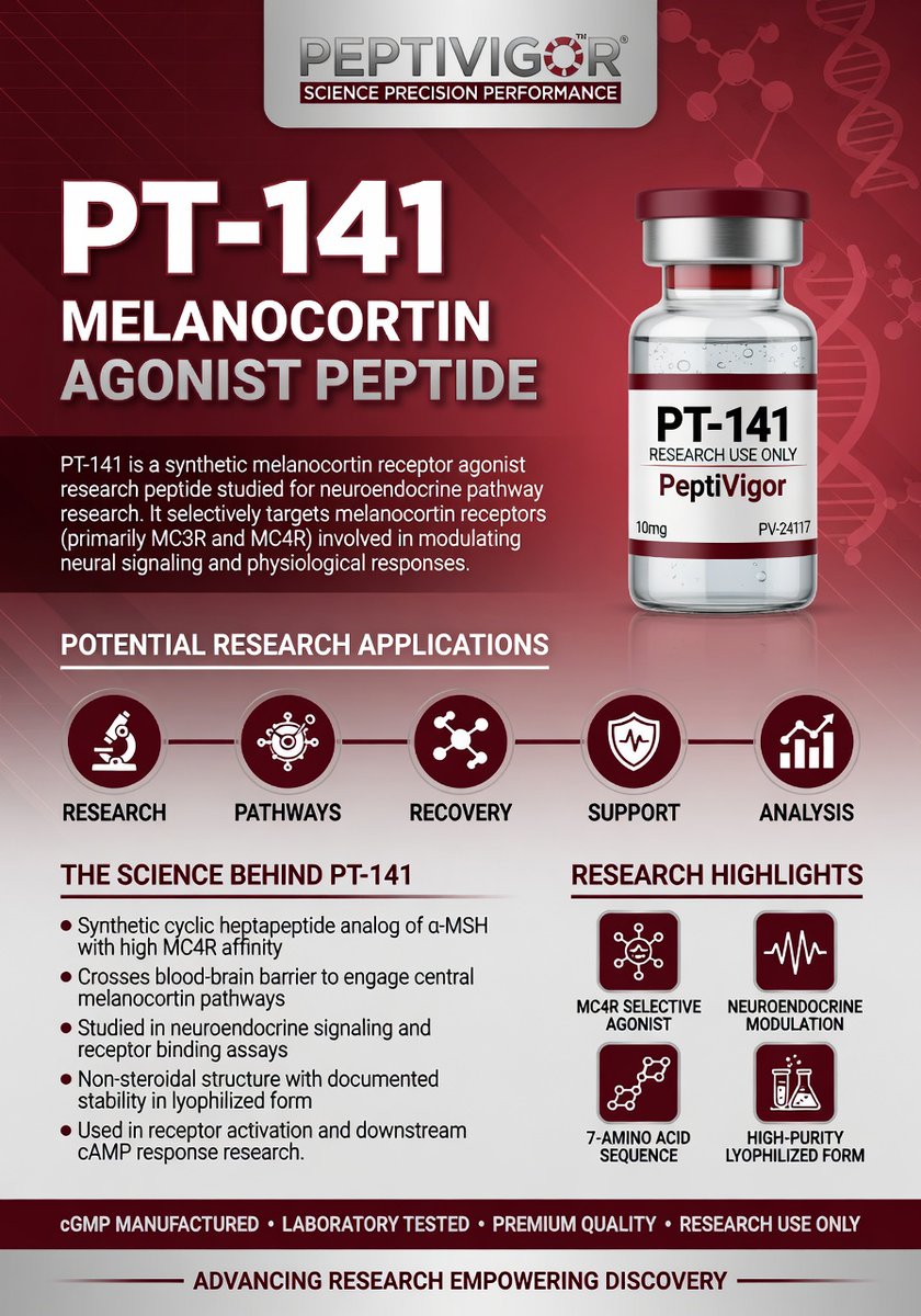 PeptivigorLab's tweet photo. Outwork limits. Ignite power.
Research PT-141 at https://t.co/wDinLX27A0.
#BeastMode #TrainHard
#NOLimits #HustleHard
#PeptideScience
#USA https://t.co/RKG0fDbv85