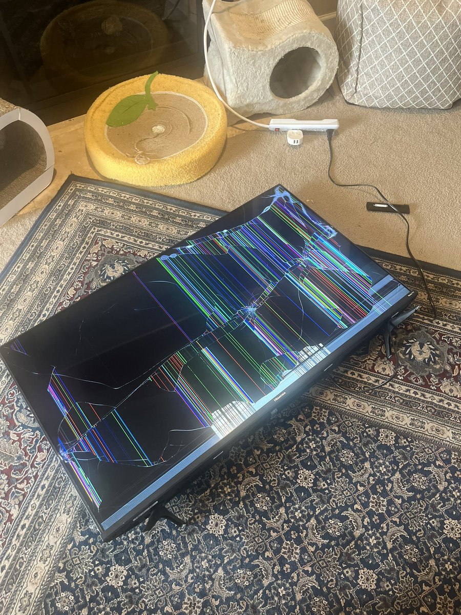 whiteboycums's tweet photo. Fatass broke the tv https://t.co/74BED3T17q