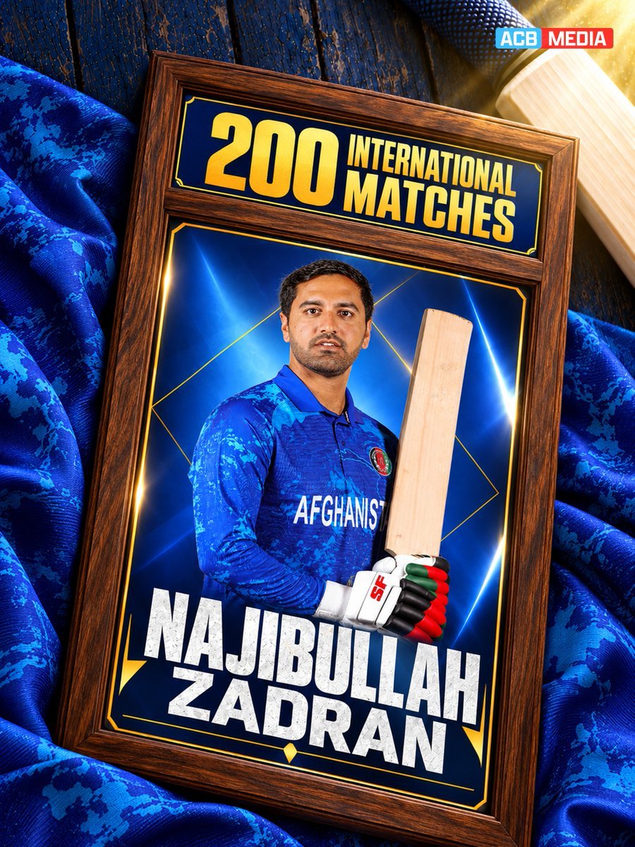 betproexchdubai's tweet photo. Double Century of International Matches for Najibullah Zadran! 🚩
@iamnajibzadran is playing his 200th international match for Afghanistan and becomes only the third Afghan player, after Mohammad Nabi
#AfghanAbdalyan | #JAPvAFG | #AsianGames2026 #bpexch #betpro #betprodubai https://t.co/4UvTxv5n6x