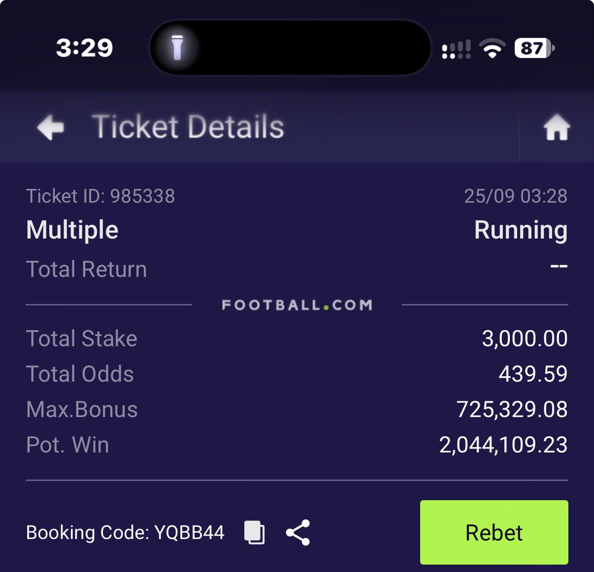 iam_fantom's tweet photo. 🏈Individual TDs

400 odds 👉🏽 YQBB44

100k odds 👉🏽 VBWN95

16.5M odds 👉🏽 X5382F

A very difficult market. Gamble responsibly 🙏🏽 https://t.co/AXlFjOXkBs