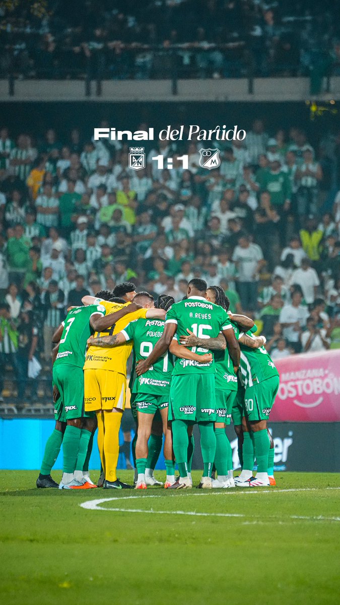 nacionaloficial's tweet photo. NAL 🆚 MIL |⏱️| 90' | 1-1 | Fue empate a un gol en el Atanasio.

#MinutoAMinutoVerdolaga 🇳🇬 https://t.co/eGJzacjXQN