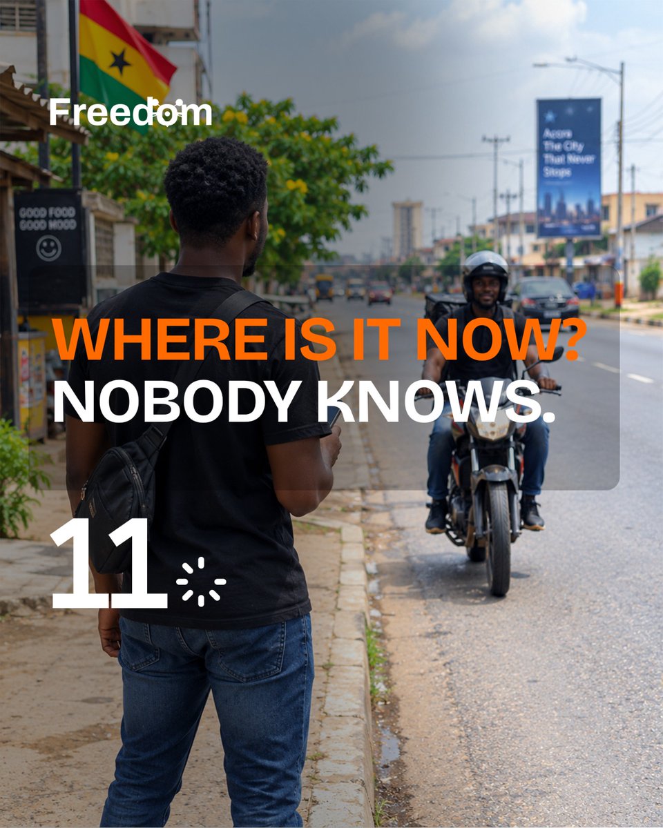 Freedomridegh's tweet photo. Somewhere between Circle and your customer.

That is the most anyone can tell you.

#Accra #Ghana #delivery https://t.co/zsDe6XXVww