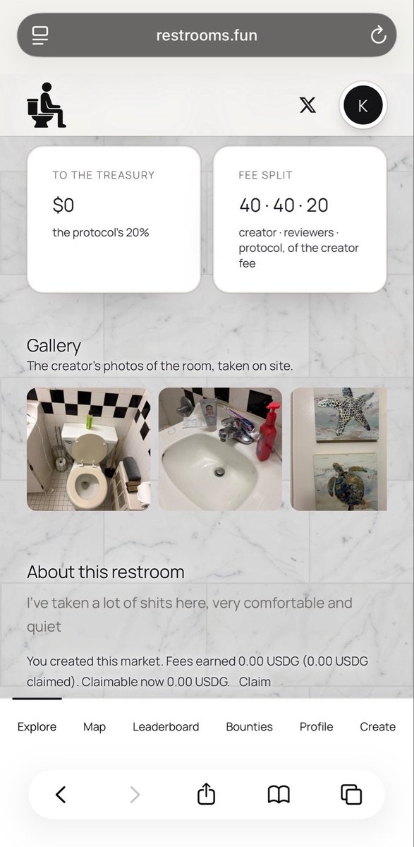 Kahlil51660336's tweet photo. Just posted my fucking bathroom on @restroomsdotfun, who’s gonna claim the bounty???? https://t.co/cfsJLCF284