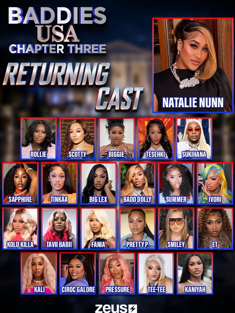 BaddiesReality's tweet photo. Baddies USA Chapter 3 Returning Cast #BaddiesUSA https://t.co/TsrbnYMhOJ