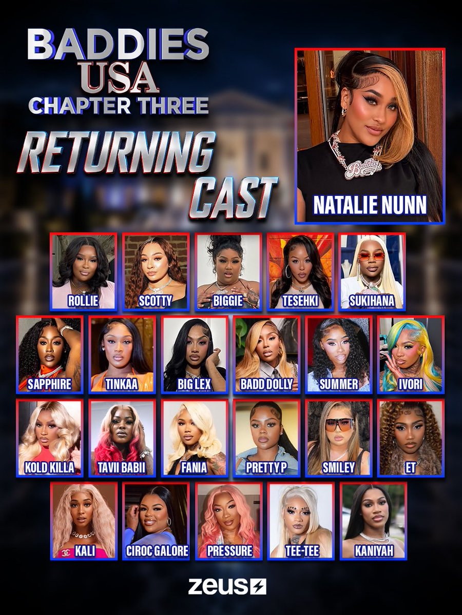 ZeusBaddiesTea's tweet photo. The cast for Baddies USA Chapter 3 has dropped! 👀 #BaddiesUSA https://t.co/aLixwrJJPu