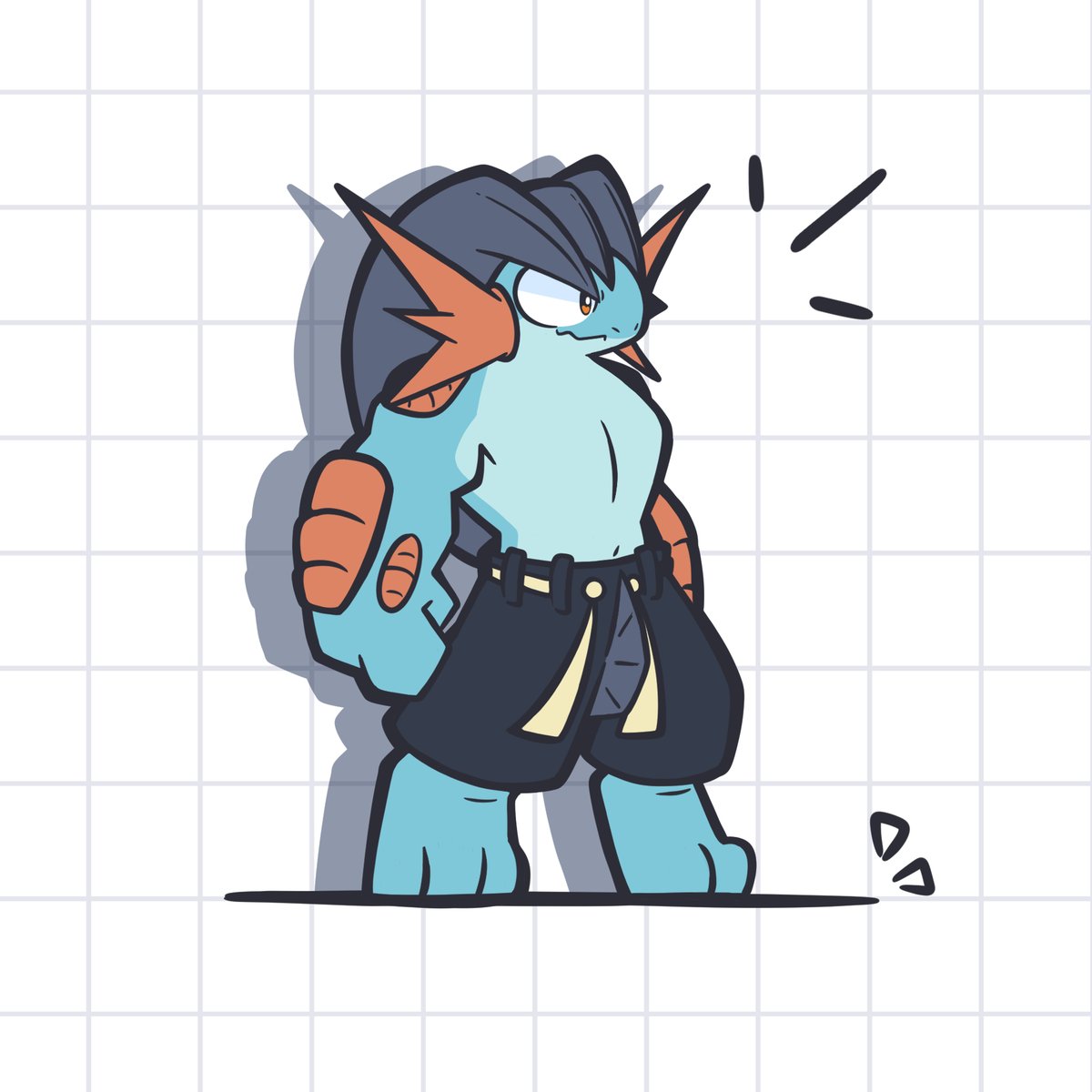 DegXD24's tweet photo. Pokemon doodle request.  
- Mega Swampert Buff! 🩵🔥✨ https://t.co/5vYXZBWbgj