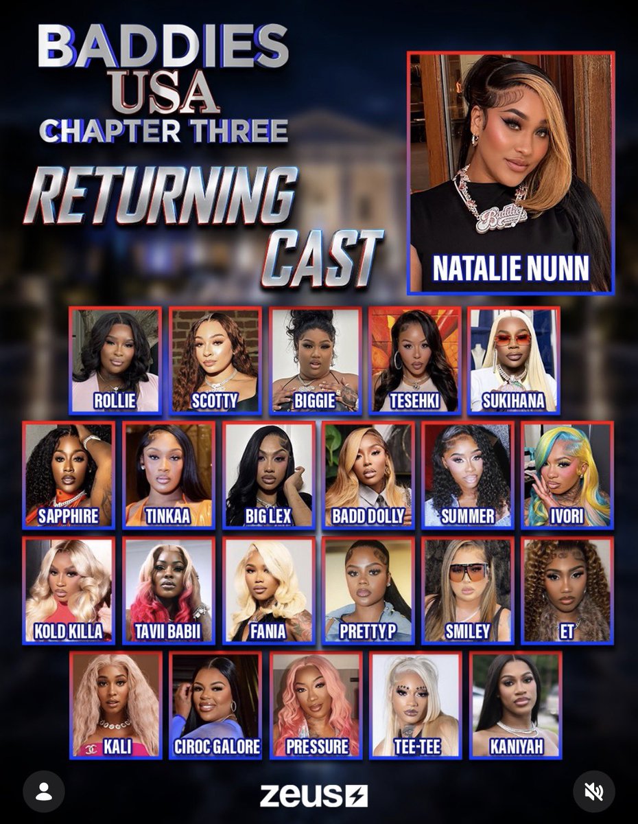 thezeusbaddies's tweet photo. Official CAST of #BaddiesUSA Chapter THREE https://t.co/idDbMIT98B
