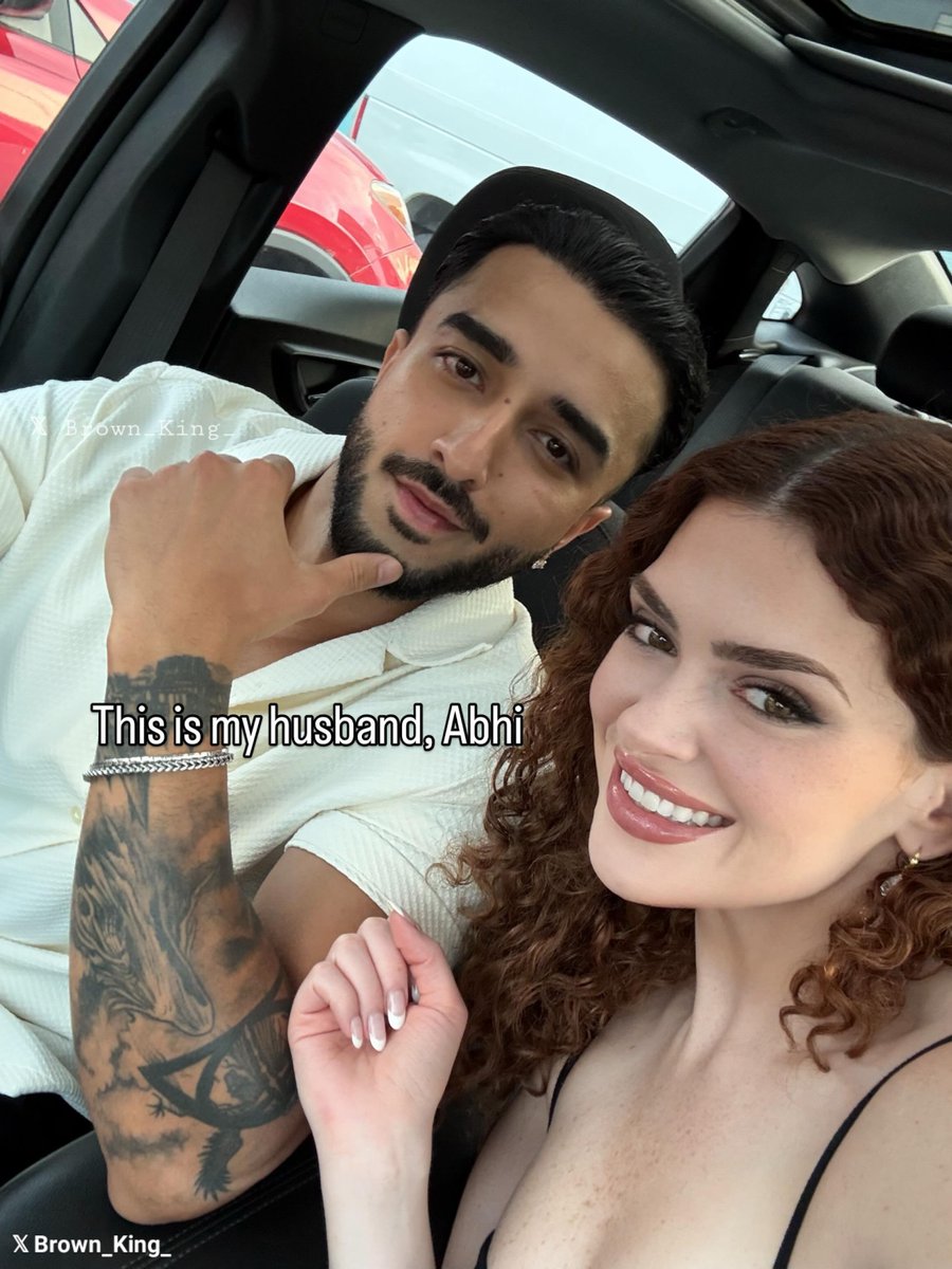 Brown_King__'s tweet photo. Abhi 🇮🇳 × Jess 🇺🇸 

I have literally never seen a WHITE woman who embraced Indian culture and married an Indian man ever regret her decision.🙂‍↕️✌️

"Once you go Brown, other colors let you down" https://t.co/LIGaCf6vz6