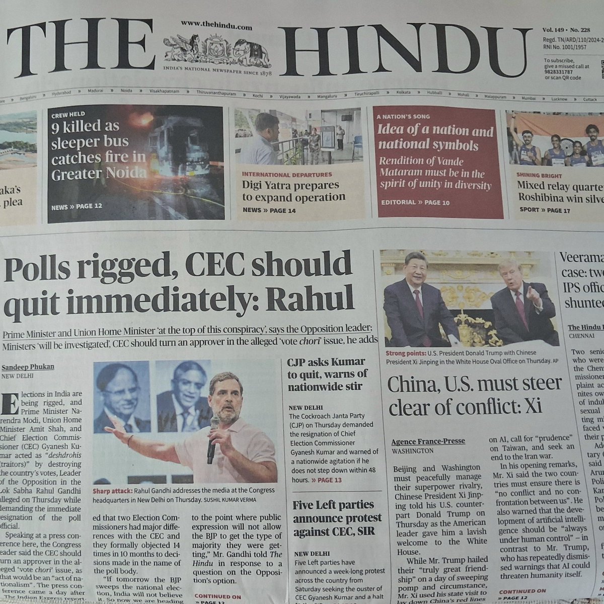 JayashankarKV's tweet photo. Change of wind is visible as I am seeing the news of @INCIndia and @RahulGandhi making it on the first page of @the_hindu. #gyanesh_its_done_bro #IndiaElectoralFraud #EVM_हटाव https://t.co/c33V1skArv