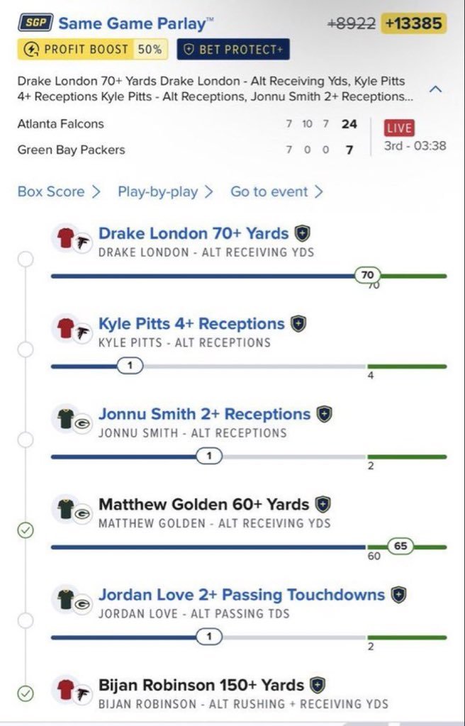 officialGr10dg's tweet photo. We’ve got legs..

Packers need to wake up and make this a game‼️

LINK 🔗 IN BIO IF YOU WANT ACCESS TO ALL MY BEST PLAYS !

https://t.co/JXUq4uOGmN

#NBA 🏀 | #WNBA | #CBB 🏀 | #NFL 🏈 #PrizePicks 🔐 | #PROPS | #POTD 📋 | #Picks | #MLB ⚾ | #Gambling𝕏 | #Parlay @Playbook https://t.co/gq0PkXmPn9