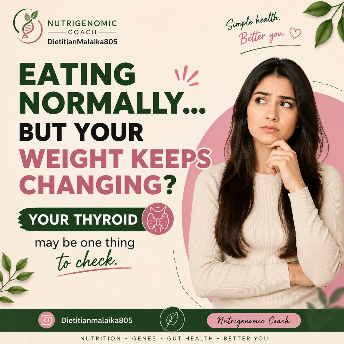 rileysmith464ye's tweet photo. Eating normally but your weight keeps changing? Weight changes aren’t always about how much you eat. Thyroid issues can affect energy use and weight, but many other factors matter too. If changes persist, consult a healthcare professional. https://t.co/XSyUz5Jeqr