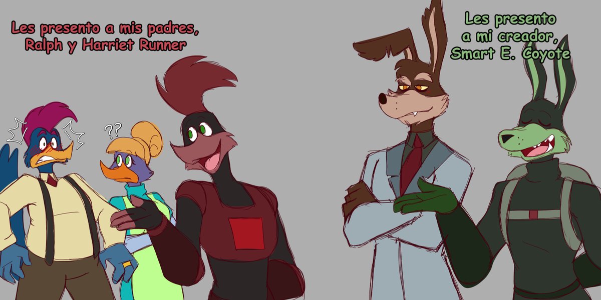 Al_Toons's tweet photo. Se me ocurrió una mamada de que cada generación de Coyote y Correcaminos están destinados a encontrarse al menos una vez en su vida y formar una relación entre ellos (No limitándose a la amorosa claro esta)

Y después se me ocurrió esta otra mamada XD https://t.co/chG7fxz4VA