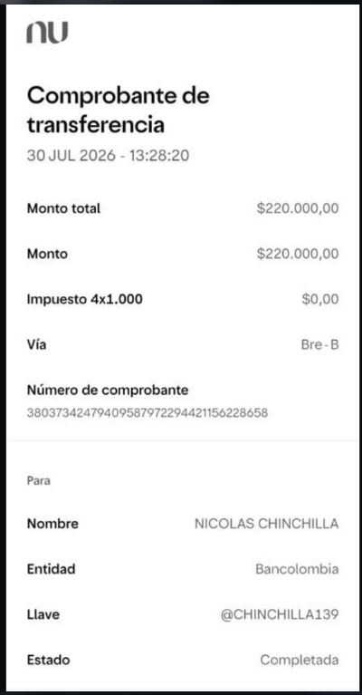 Estebancamilo07's tweet photo. Santafereños buenas noches.

🚨🚨 Alerta de Estafa 🚨🚨

En este momento hago publico al señor NICOLAS CAMILO CHINCHILLA MUÑOZ, el dia 30 de julio le consigne $220.000 por una sudadera Fila, despues de ello respondio los mensajes con excusas y 1 semana despues me bloqueo..... https://t.co/2EySndLIqh