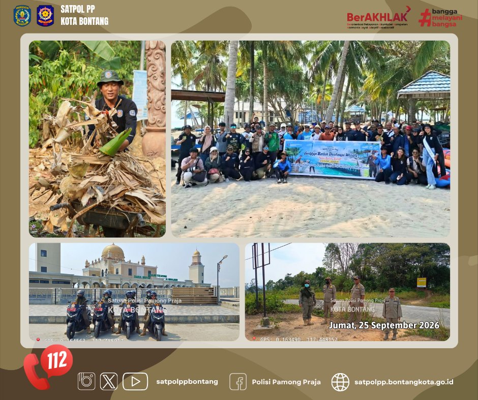 satpolppbontang's tweet photo. Salam Praja!     
Kegiatan Satpol PP Kota Bontang,     
Jumat, 25 September 2026.

@kemendagri
@ditpolpp_linmas
@kominfo_btg
@ppidbontang https://t.co/07k0bhWWkK