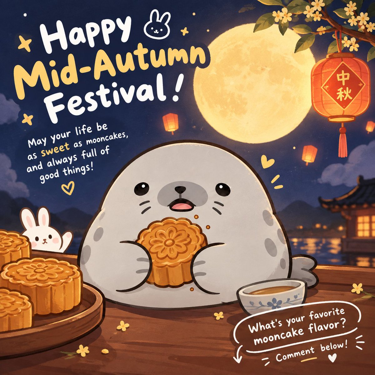 JUSTSEAL403's tweet photo. @xianebvjsjj happy mid-autumn festival 🌕BARK BARK 🦭😍😍 https://t.co/FE05E7us04