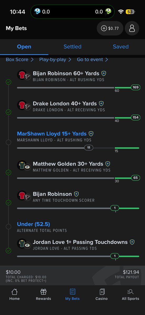 antafterdark126's tweet photo. and on tonight’s episode of selling parlays we have marshawn lloyd!!!🔥🔥 bro struggling to get 15 yards https://t.co/vRUsVNOPwo