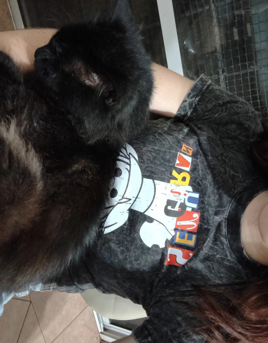 ldnvrnc's tweet photo. una remera de serú x hijitus y un gato negro encima para más placer https://t.co/43ClYdSOs5