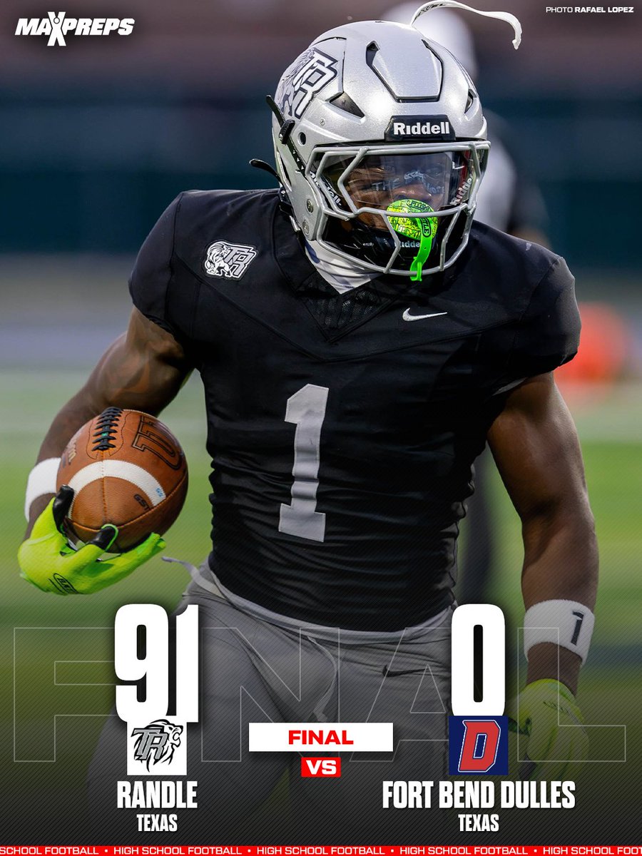 MaxPreps's tweet photo. Randle (TX) puts up 91 points in a shutout win over Fort Bend Dulles (TX) 🏈 https://t.co/iLD1fWvKmq