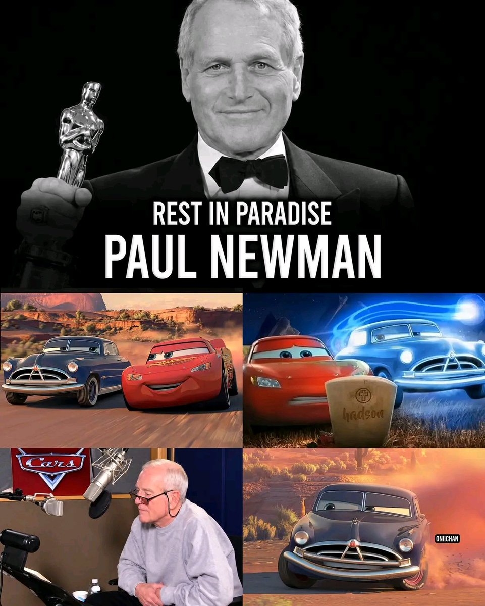 oniichanph's tweet photo. The voice behind Doc Hudson, legendary actor Paul Newman passed away eighteen years ago today at 83 years old 🚗🕊️

For millions of younger fans, Paul Newman wasn’t only a Hollywood legend. He was the voice that taught Lightning McQueen what being a true champion actually meant.

As Doc Hudson in Cars, Newman gave the retired Fabulous Hudson Hornet a perfect mix of toughness, regret and quiet wisdom. Doc wasn’t simply McQueen’s mentor.

He was the emotional backbone of Radiator Springs, showing that trophies fade, but character lasts. Pixar even brought Newman’s voice back in Cars 3 using recordings captured during the original film, keeping Doc’s presence alive years after Newman’s passing. Pixar Animation Studios

And outside Radiator Springs, Newman built one of Hollywood’s greatest careers, eventually winning the Best Actor Oscar for The Color of Money. Oscars

Some of his most iconic roles:
- Doc Hudson — Cars
- Luke Jackson — Cool Hand Luke
- Fast Eddie Felson — The Hustler / The Color of Money
- Butch Cassidy — Butch Cassidy and the Sundance Kid
- Henry Gondorff — The Sting
- Hud Bannon — Hud
- Frank Galvin — The Verdict
- John Rooney — Road to Perdition

Paul Newman gave us dozens of unforgettable characters, but for an entire generation, one old blue race car made his voice immortal.

Rest in peace, Doc. 💙