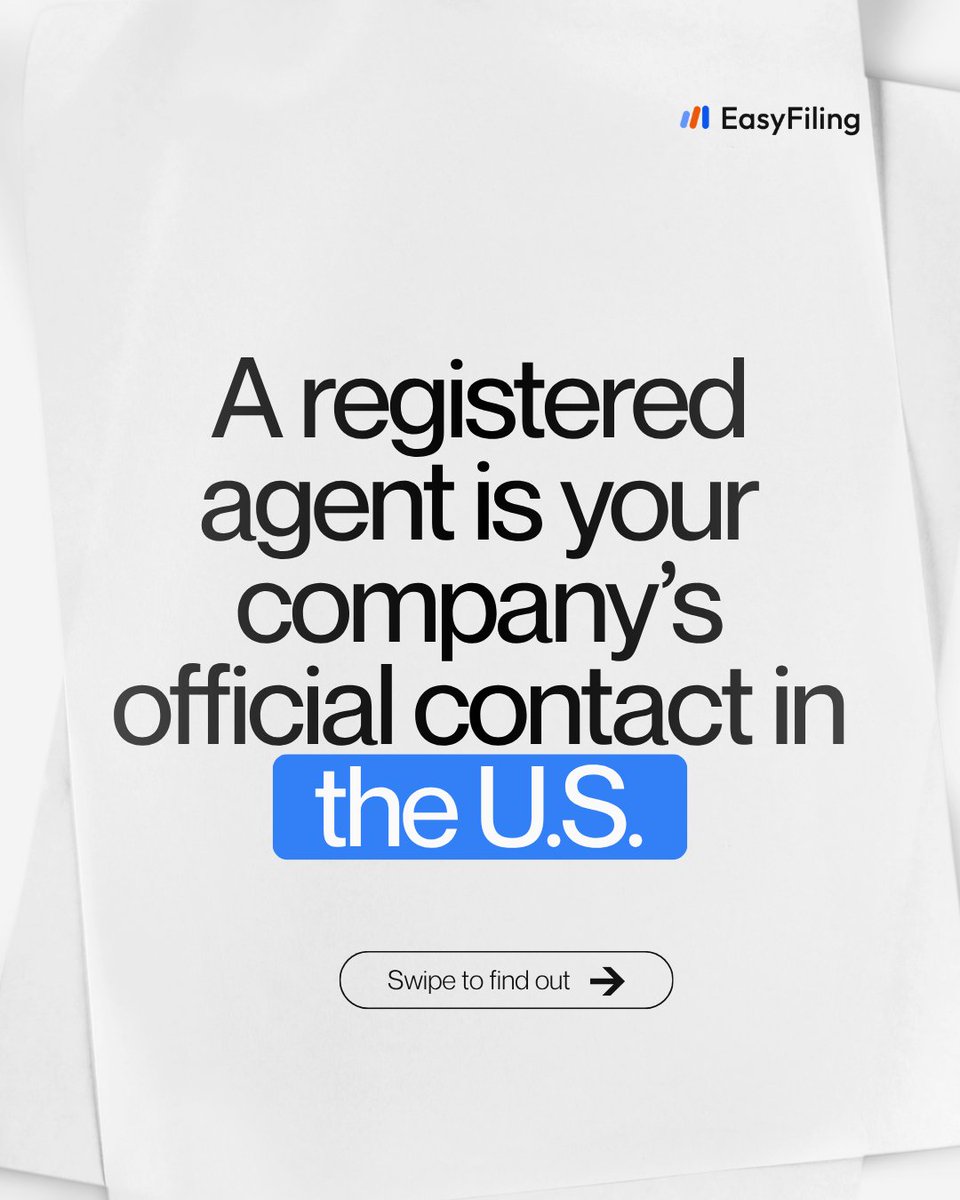 easyfilingsus's tweet photo. What does a registered agent do for your U.S. business? 📩
Learn how a registered agent helps you receive important notices and stay compliant.
#EasyFiling #RegisteredAgent #USBusiness #BusinessCompliance https://t.co/XDu40Hp6M2