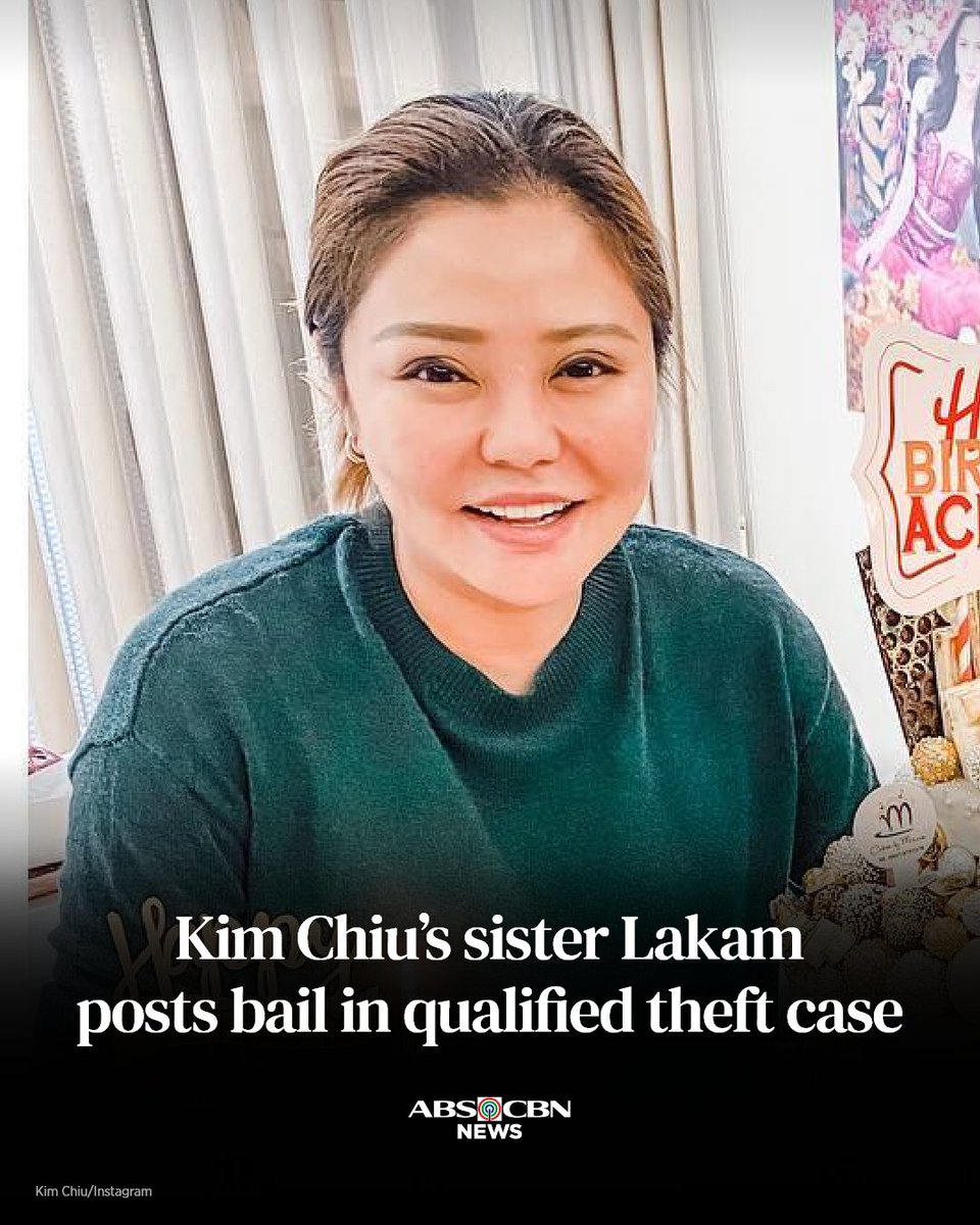 ABSCBNNews's tweet photo. Pansamantalang laya ang kapatid ni Kim Chiu na si Lakambini matapos makapagpiyansa ng halagang P5.6 million sa isang korte sa Quezon City, ayon sa BJMP. https://t.co/vSCYE0fVZ3
