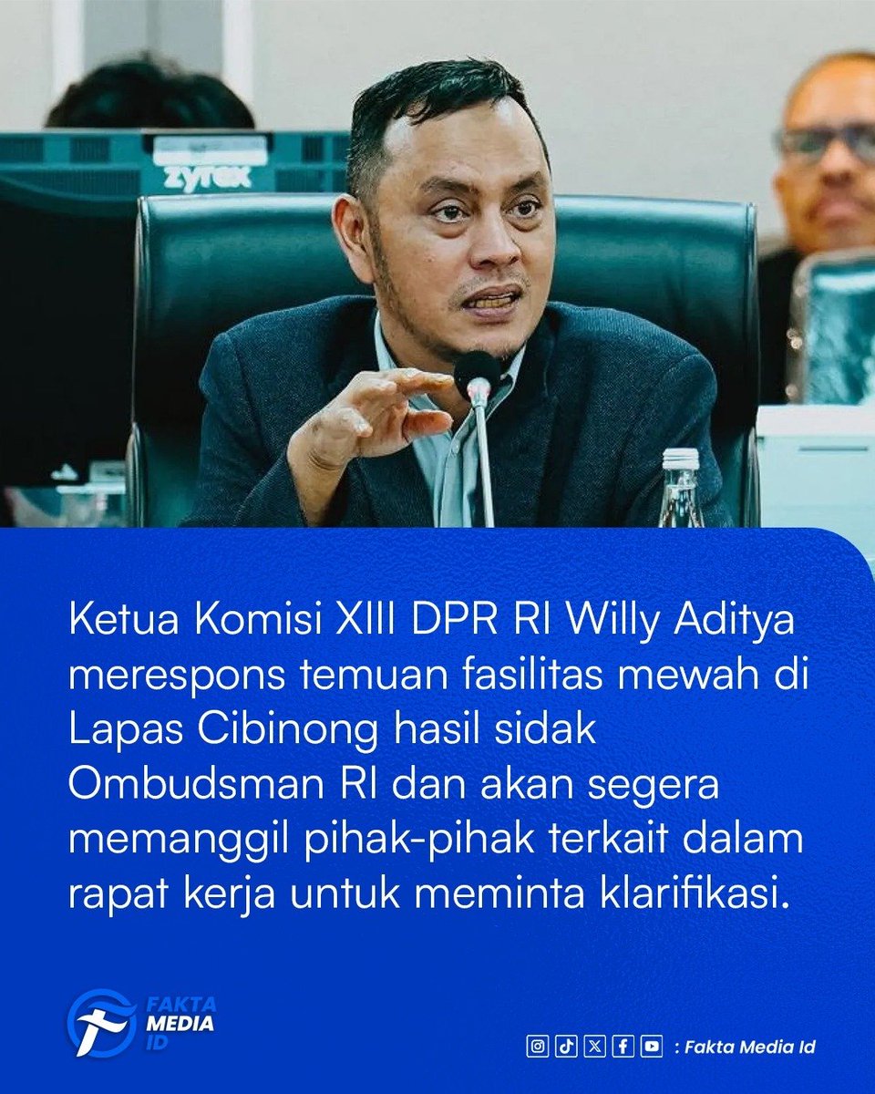 Kasimsergeniw's tweet photo. Komisi XIII DPR tindak lanjuti temuan fasilitas mewah di lapas Cibinong ✍️‼️ https://t.co/TjlvwXcS3Q