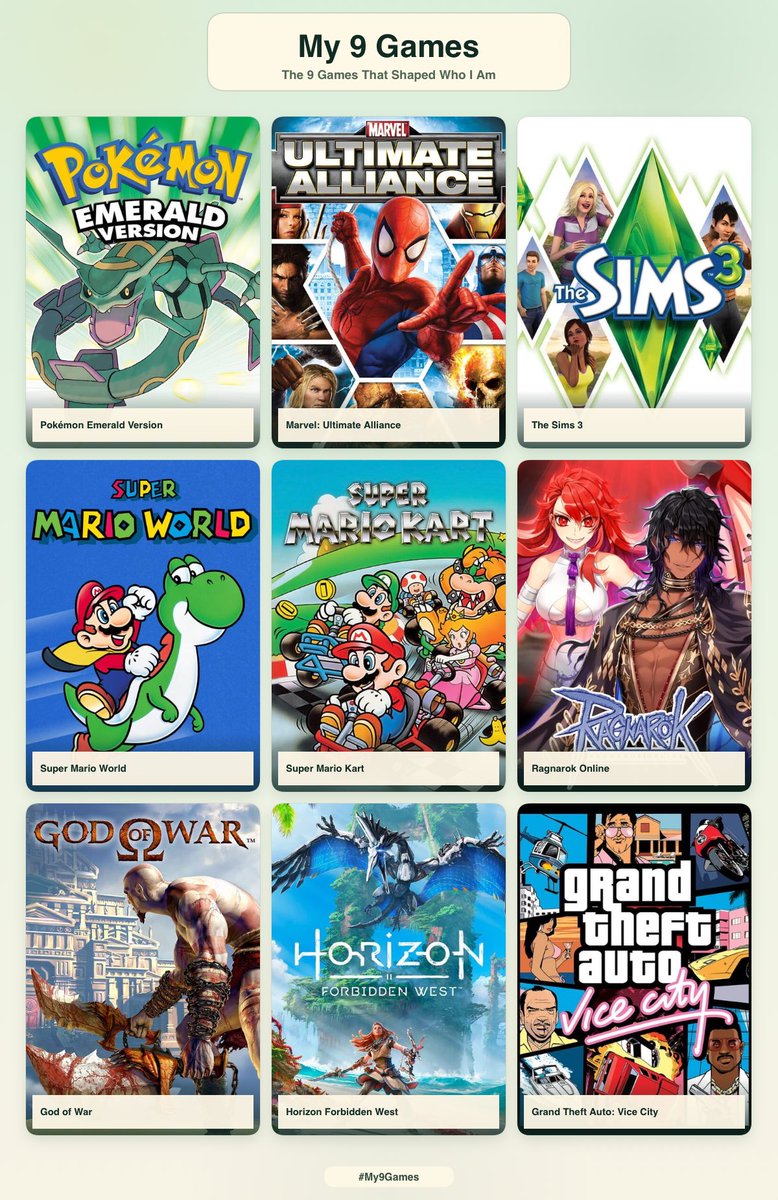 reiosseboy_'s tweet photo. Nine games that shaped me https://t.co/d95qjuusRZ