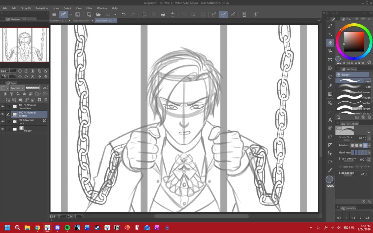 shimmerwolfarts's tweet photo. @ObeyMeSC_EN y'all distracted me with that post LOL
buuuuuuuuut I'll still share this WIP anyway hehehe
Final sketch before color!

...yes, I drew one chain link and copy/pasted it over and over.... i don't have a good chain brush that doesn't look all weird when I do curves LMAO https://t.co/SzQH5sdlJn