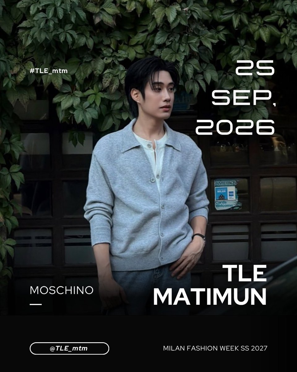 Nubnueng_nb's tweet photo. From Thailand to Milan, our support is always with you. 🇹🇭🤍🇮🇹 Tle Matimun and Firstone Wannakorn keep shining, keep smiling, and enjoy every moment of this incredible fashion journey. We’ll be cheering for you every step of the way! ✨

Tle Matimun | Firstone Wannakorn

@TLE_mtm @firstone_wnk

#TLE_mtm #Firstone 
#TleFirstone
#MilanFashionWeek #MFW 
#MOSCHINO