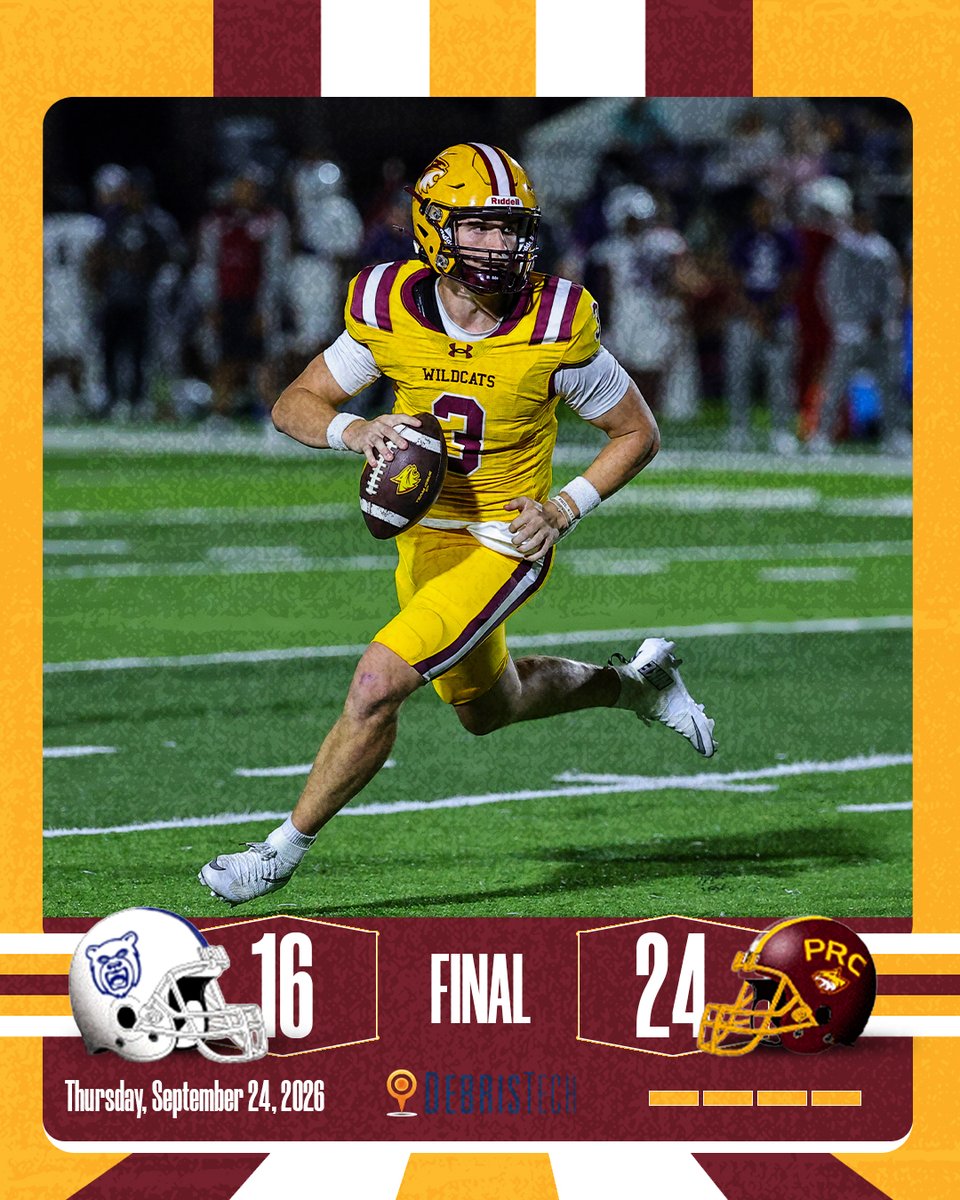 PRCCAthletics's tweet photo. BACK ON TOP!
Pearl River snaps a two-game skid with a 24-16 victory over Southwest! The Wildcats move to 3-2 on the year and 1-1 in the MACCC South!
Defensive efforts by Trevor Wall, RJ Ward and Tre'Von Deans helped lead the way!
We're back in action next week at East Central!
#RRR🐾