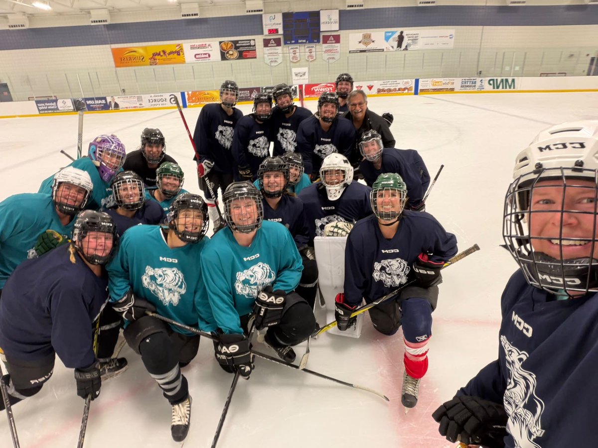 WheatCityWild's tweet photo. First practice in the books! 🏒

The ice is fresh, the energy is high, and the Wheat City Wild are officially getting to work. Big things are coming to Brandon this winter for the inaugural MSWHL season! Let’s get wild. 🐾💨

#WheatCityWild  #MSWHL #BrandonMB #WomensHockey #WestmanSports