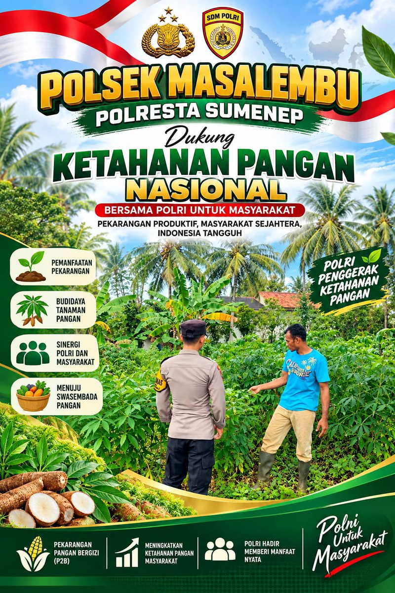 PPrenduan4122's tweet photo. #astacita
#polripresisi
#polriuntukmasyarakat
#swasembadapangan
#ketahananpangan
#ketahananpanganpoldajatim
#divhumaspolri
#birosdmpoldajatim #bidhumaspoldajatim
#polrestasumenep
#kabupatensumenep https://t.co/Y3UAgWkyvc