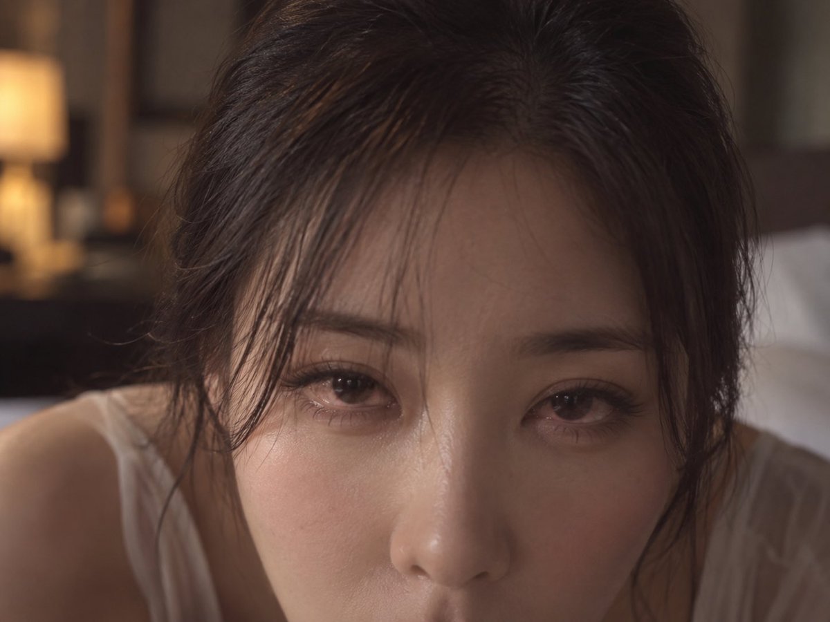 94vanAI's tweet photo. 玩过～爱过～

ChatGPT Image2
 prompt：

一张电影情节片段的视角，东亚网红女孩正面弯腰低头、画面只能看到她鼓着的嘴巴以上镜头（嘴巴下巴部分在镜头外嘴巴下巴部分被不够的画幅自然截断）；ar4:3 https://t.co/IcmmADQNhh