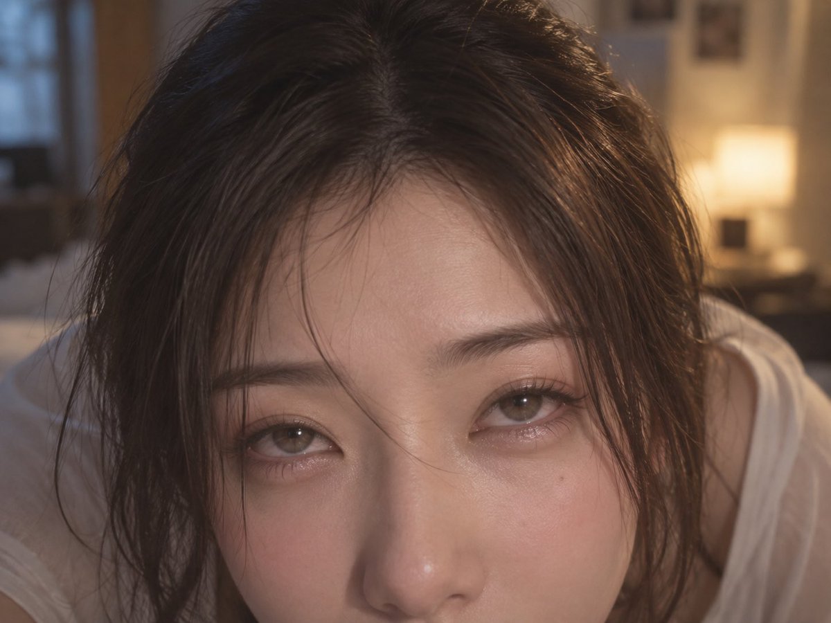 94vanAI's tweet photo. 玩过～爱过～

ChatGPT Image2
 prompt：

一张电影情节片段的视角，东亚网红女孩正面弯腰低头、画面只能看到她鼓着的嘴巴以上镜头（嘴巴下巴部分在镜头外嘴巴下巴部分被不够的画幅自然截断）；ar4:3 https://t.co/IcmmADQNhh