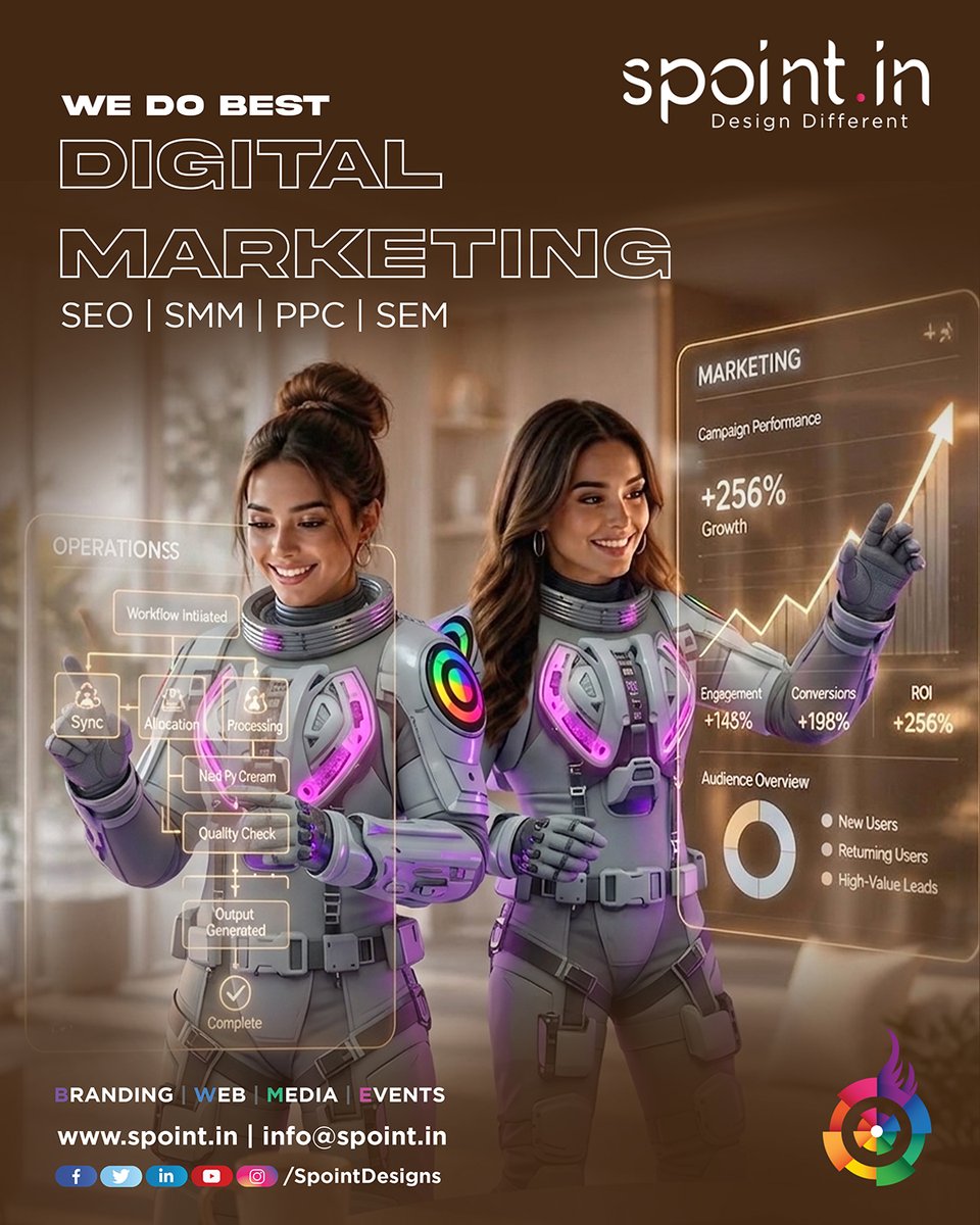SpointDesigns's tweet photo. We Don’t Just Do Digital. We Drive Growth. 🚀
SEO | SMM | PPC | SEM — Let’s grow your brand smarter.
#DigitalMarketing #SEO #SMM #PPC #SEM #SpointDesigns #BrandGrowth https://t.co/Yn4dQYziwM