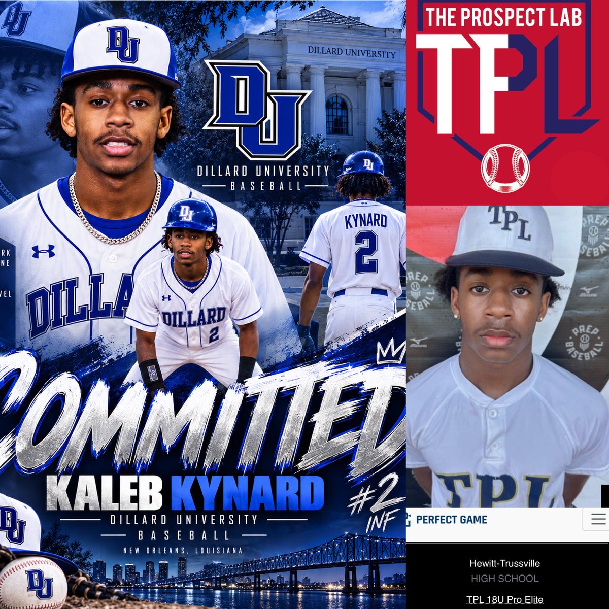 TheProspectLab's tweet photo. Congratulations to TPL 2027 INF Kaleb Kynard of Hewitt Trussville HS for his commitment to Dillard University in New Orleans, Louisiana today. Kaleb is the 15th Commitment of the TPL 2027 Grad Class.#TPL2027 #LionsONLY #GetInTheLab π―π¦Ύ https://t.co/crPn24wW9x