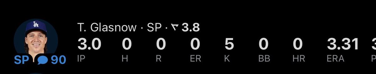 1kfte's tweet photo. 3 ip, 37 pc.. 5ks.. yeah this didn’t age well.. he showed me ima bitch fasho.. don’t bet against Tyler Glasnow lmaoo https://t.co/Xfh4lUCObL