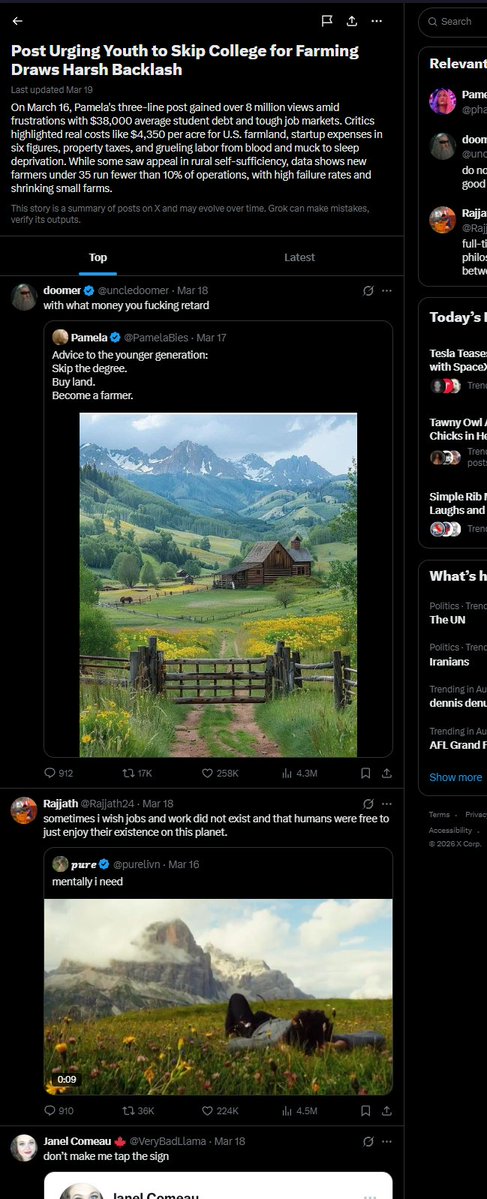 DarthMaiul's tweet photo. This might be the perfect grass pair

There is a huge movement on the internet to skip the complex life and start a farm

This is the end goal
https://t.co/qHz6o4CR4e https://t.co/uJwgL6I1gO