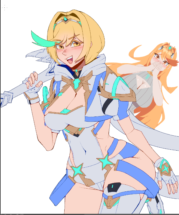 DeDHeD_art's tweet photo. More progress on that Shimmer (plus proud mom mythra) https://t.co/4Ru0y0EPHx