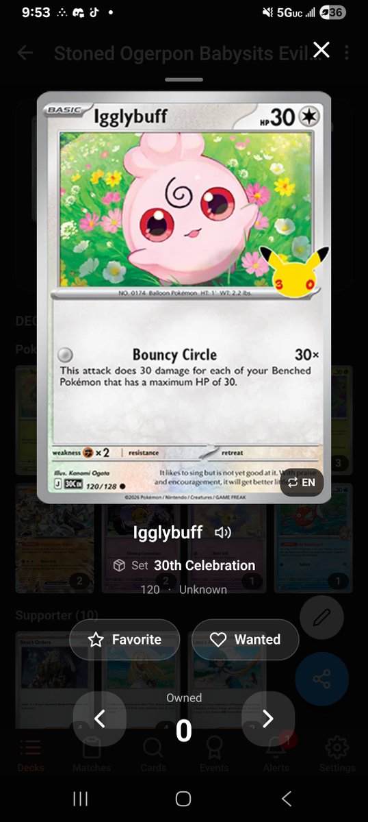 LiterallyIsaace's tweet photo. @PokeBuddyApp Igglybuff for some reason isn't working and is secretly a nightmare (accurate btw)

pokebuddy is registering igglybuff as mega darkrai ex https://t.co/qqne6WSeNq
