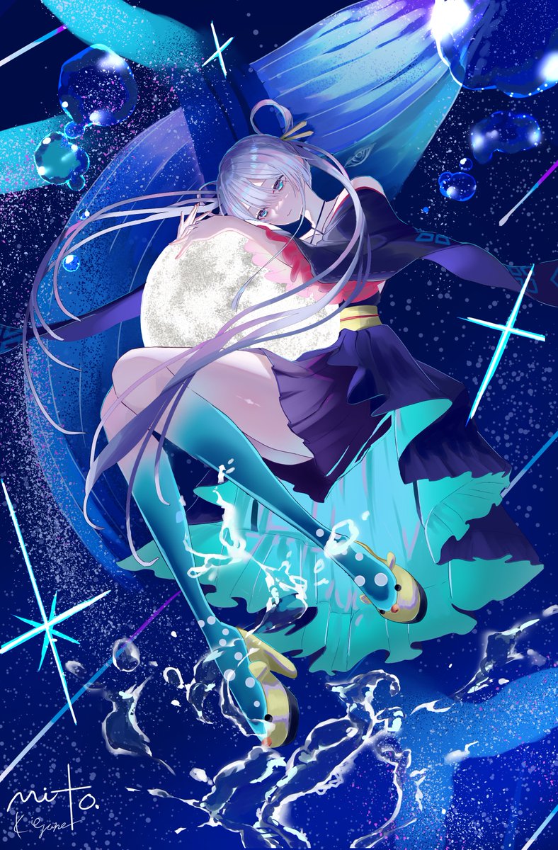 KiganeMito's tweet photo. 今夜は「お月見」！

#中秋の名月 
#お月見 
#超かぐや姫 
#イラスト https://t.co/jI0Zxyzo8t